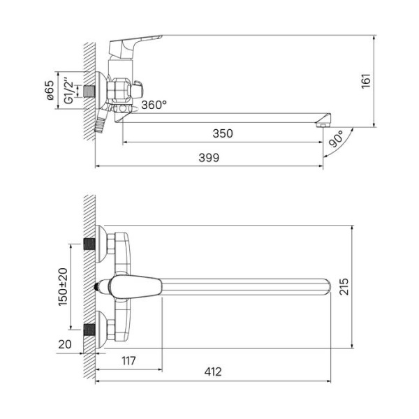 Смеситель для ванны IDDIS Zodiac (ZODSBL2i10WA)